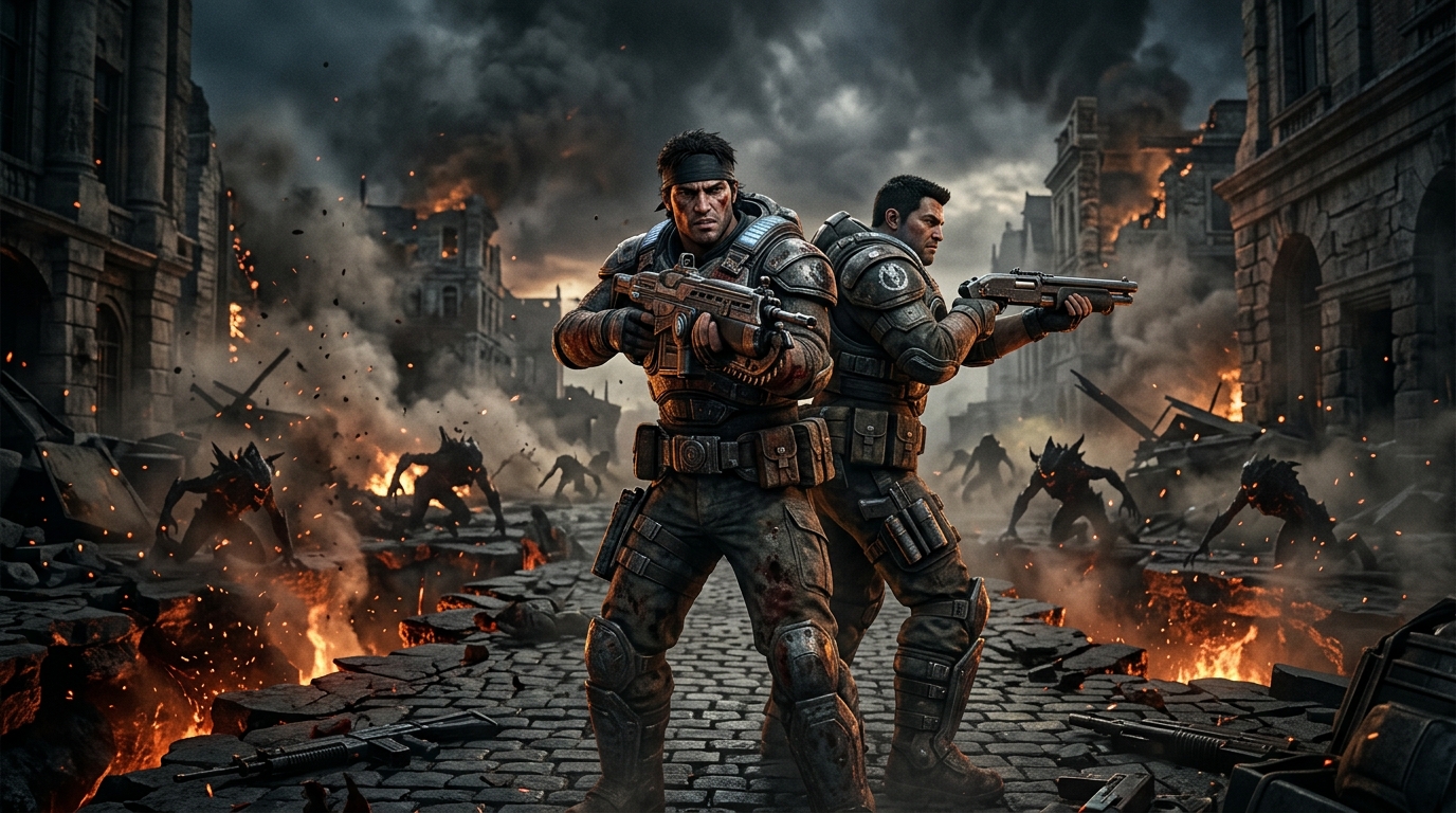 Gears of War: E-Day has officially gone gold - Marcus Fenix and Dom Santiago